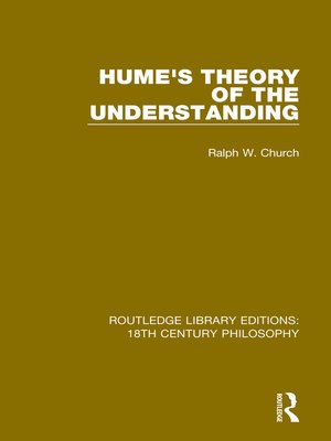 cover image of Hume's Theory of the Understanding